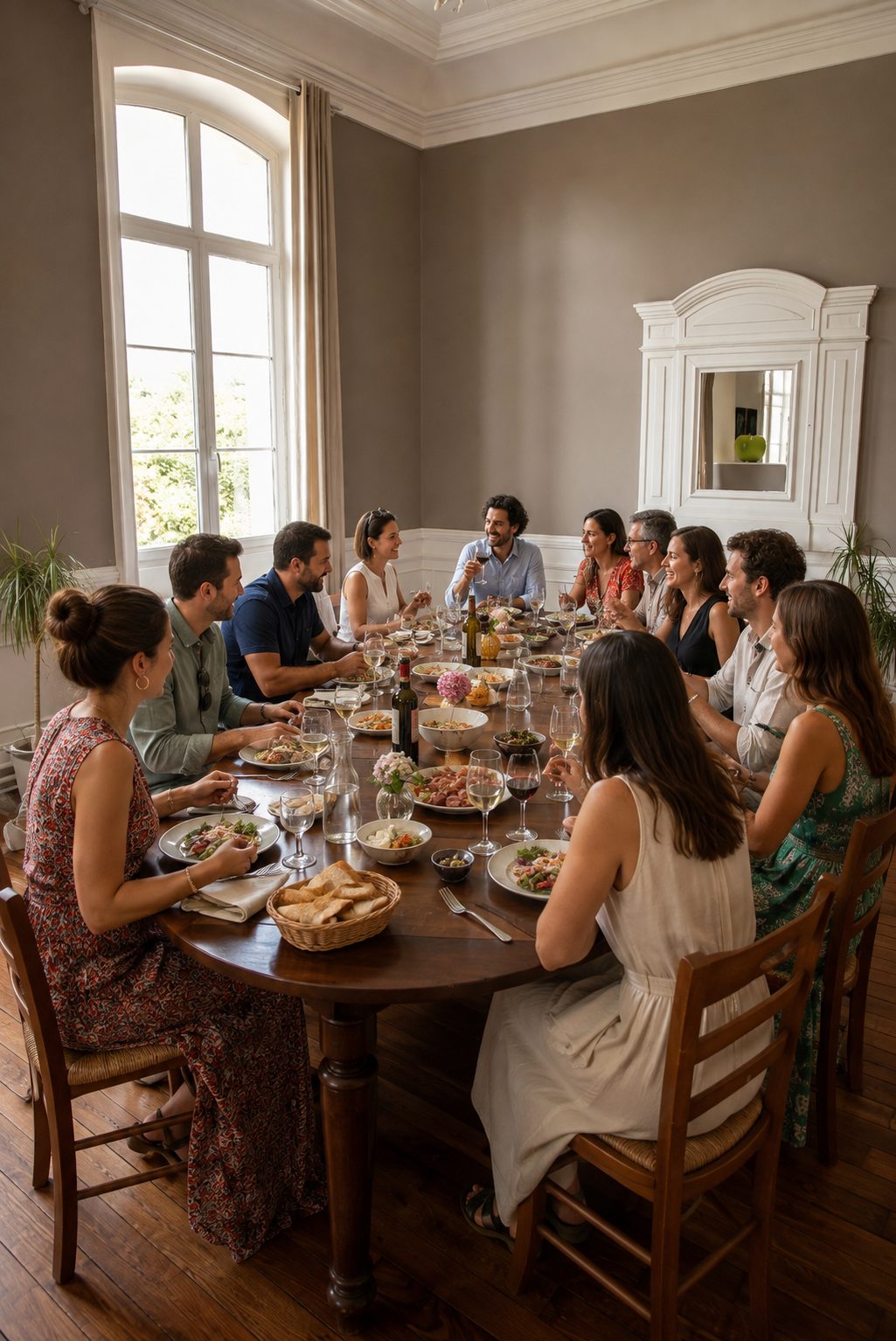 Dejeuner entre amis tous ensemble