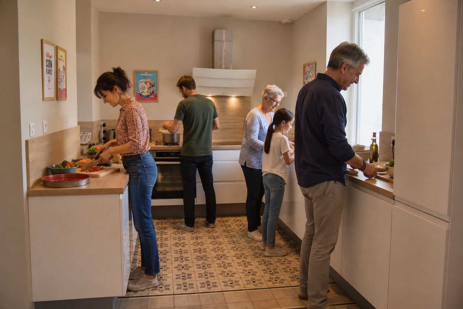 Préparation du Déjeuner de famille